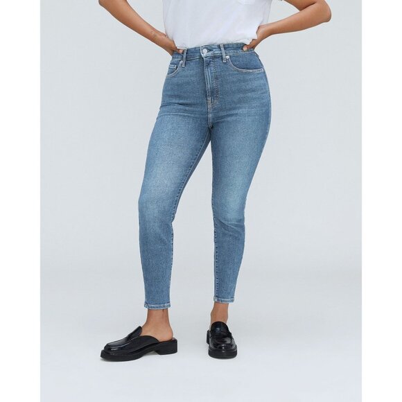 Everlane Womens The Curvy Way-High Skinny Jean Faded Blue 30 Crop - Picture 1 of 7